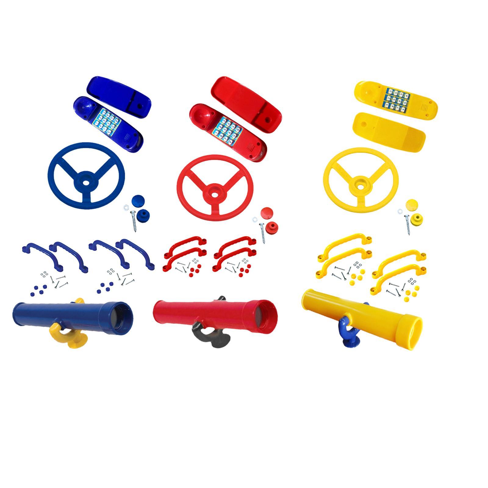Kids Outdoor Climbing Frame - Kids Playground Toy Steering Wheel for