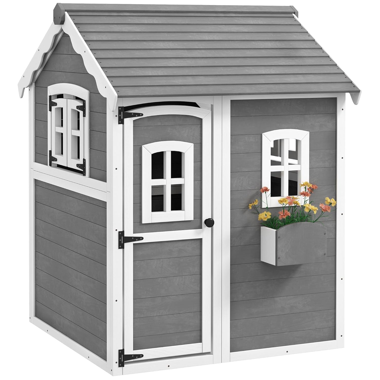 Kids Outdoor Wooden Playhouse - #Wooden Outdoor Playhouse with Floor Door