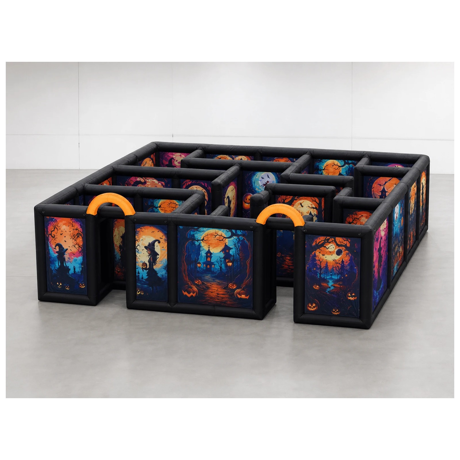 Kids Outdoor Venues - Large Dual Orange Arch Halloween Inflatable