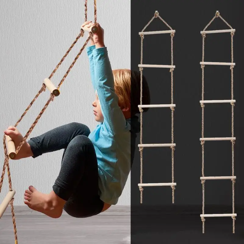 Kids Outdoor Climbing Equipment - Kids Wooden Ladder Outdoor Activity Safe