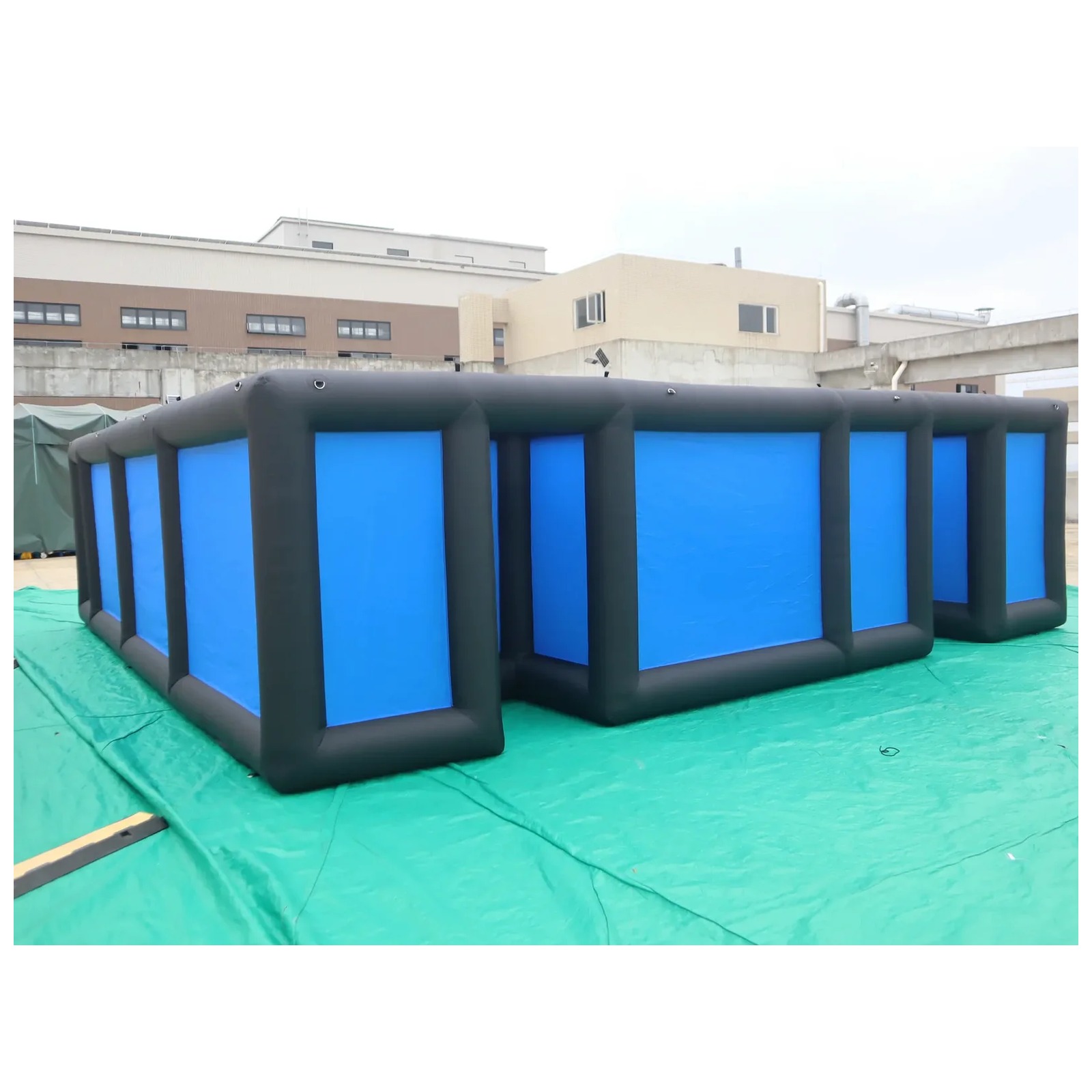 Kids Outdoor Venues - Large Black Blue Open Inflatable Maze