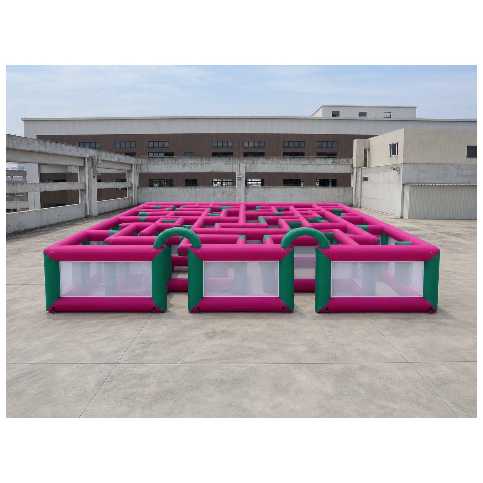 Kids Outdoor Venues - Large Magenta Green Mesh Open Top