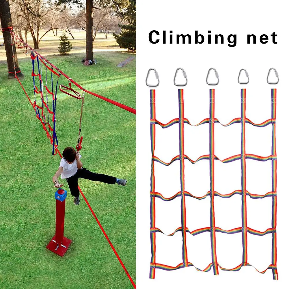 Kids Outdoor Climbing Equipment - 250kg Outdoor Children Climbing Net Rainbow