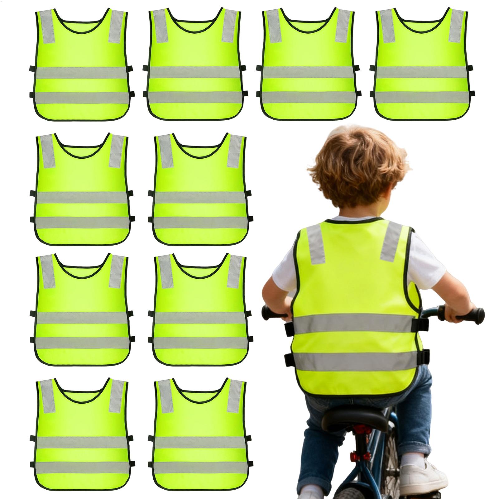 Kids Outdoor Vest - Kids Reflective Vest 10 Pieces Outdoor