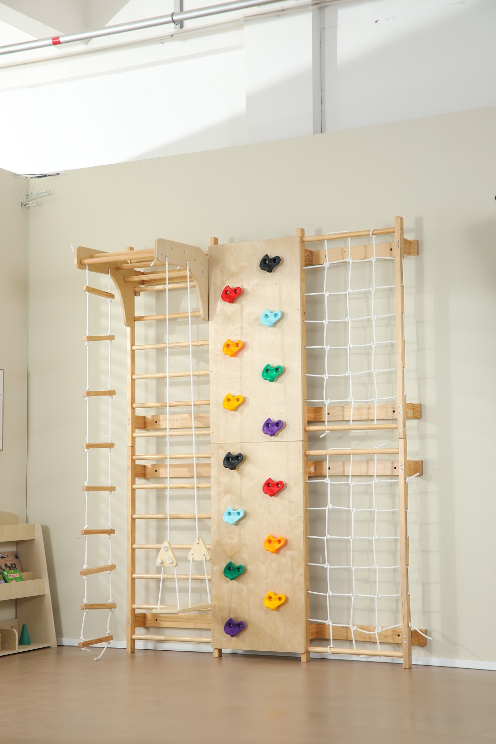 Kids Outdoor Wooden Climbing Frame - In Stock Indoor Monkey Bars Kids
