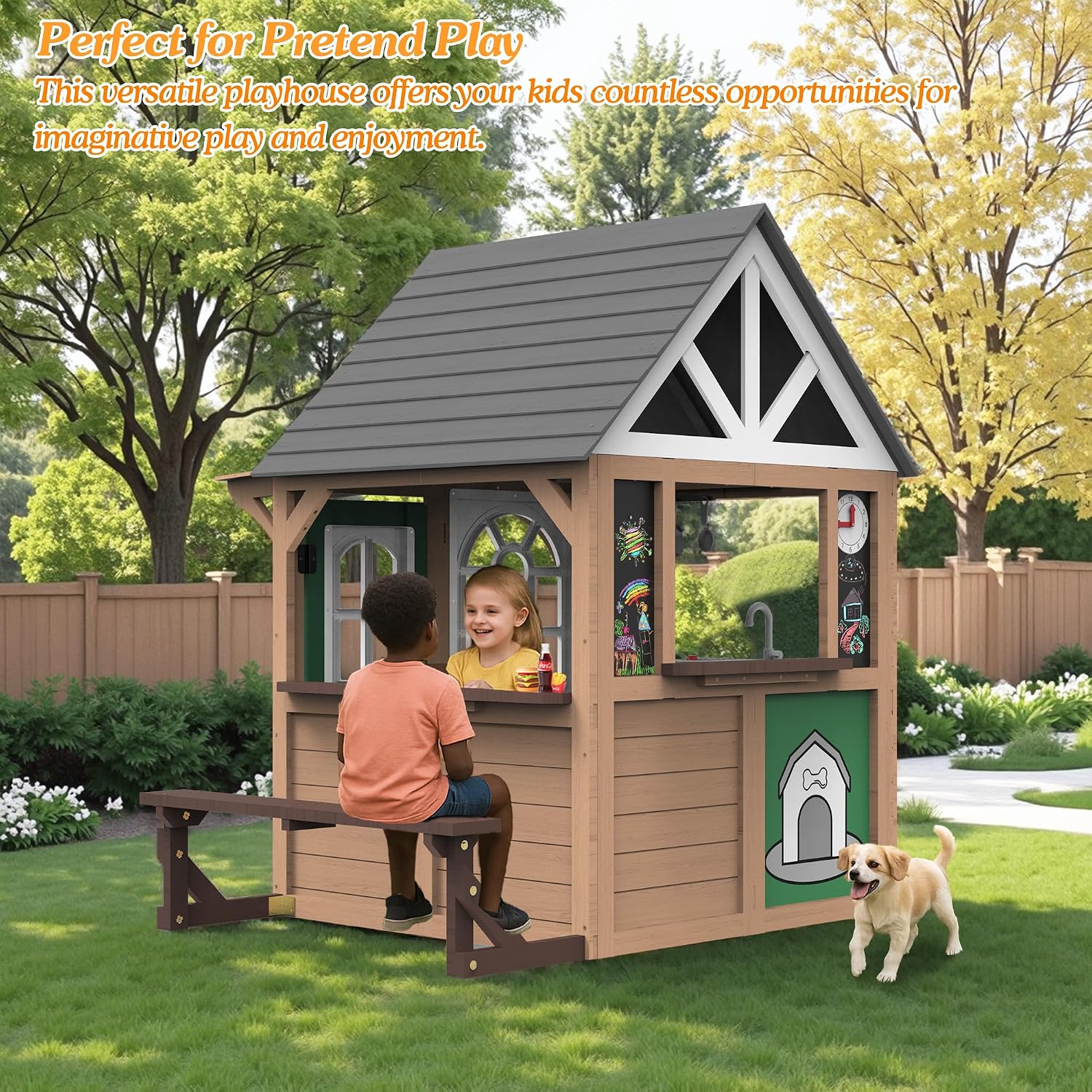Seizeen Outdoor Play House for - огляд і ціна Kids Outdoor Wooden Playhouse