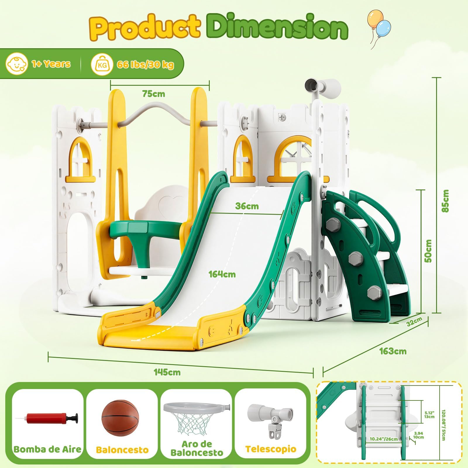 7 in 1 Toddler Slide And Swing - огляд і ціна Kids Outdoor Climber