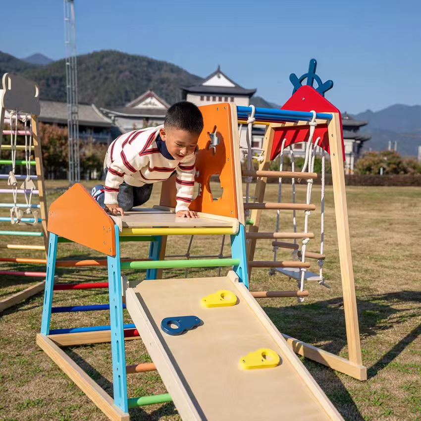 Large Solid Wood Climbing Fram - огляд і ціна Kids Outdoor Climbing Frame