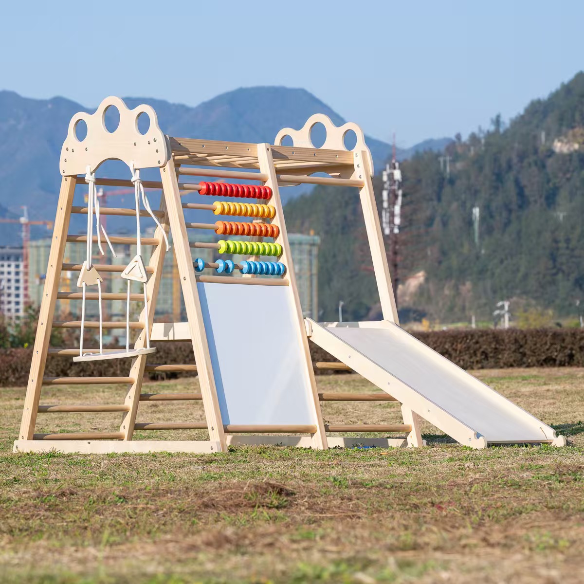 Large Solid Wood Climbing Fram - огляд і ціна Kids Outdoor Climbing Frame
