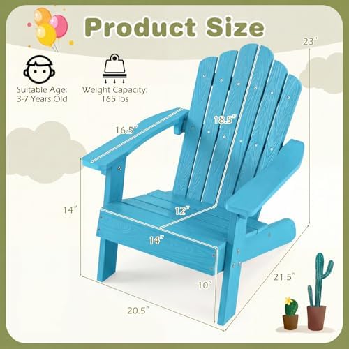 Kids Adirondack Chair, All-Wea - огляд і ціна Kids Outdoor Adirondack Chair