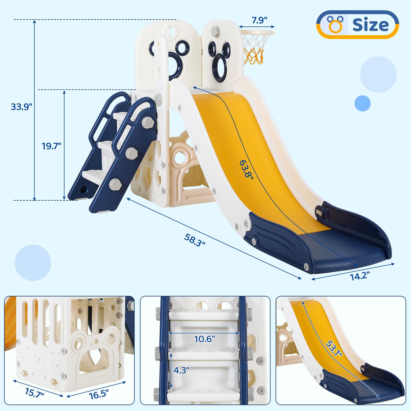 6 in 1 Toddler Slide Playset,  - огляд і ціна Kids Outdoor Climber