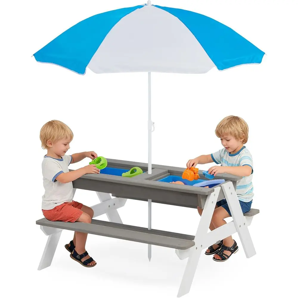 Convertible 3-in-1 Wooden Picn - огляд і ціна Kids Outdoor Water Play Table