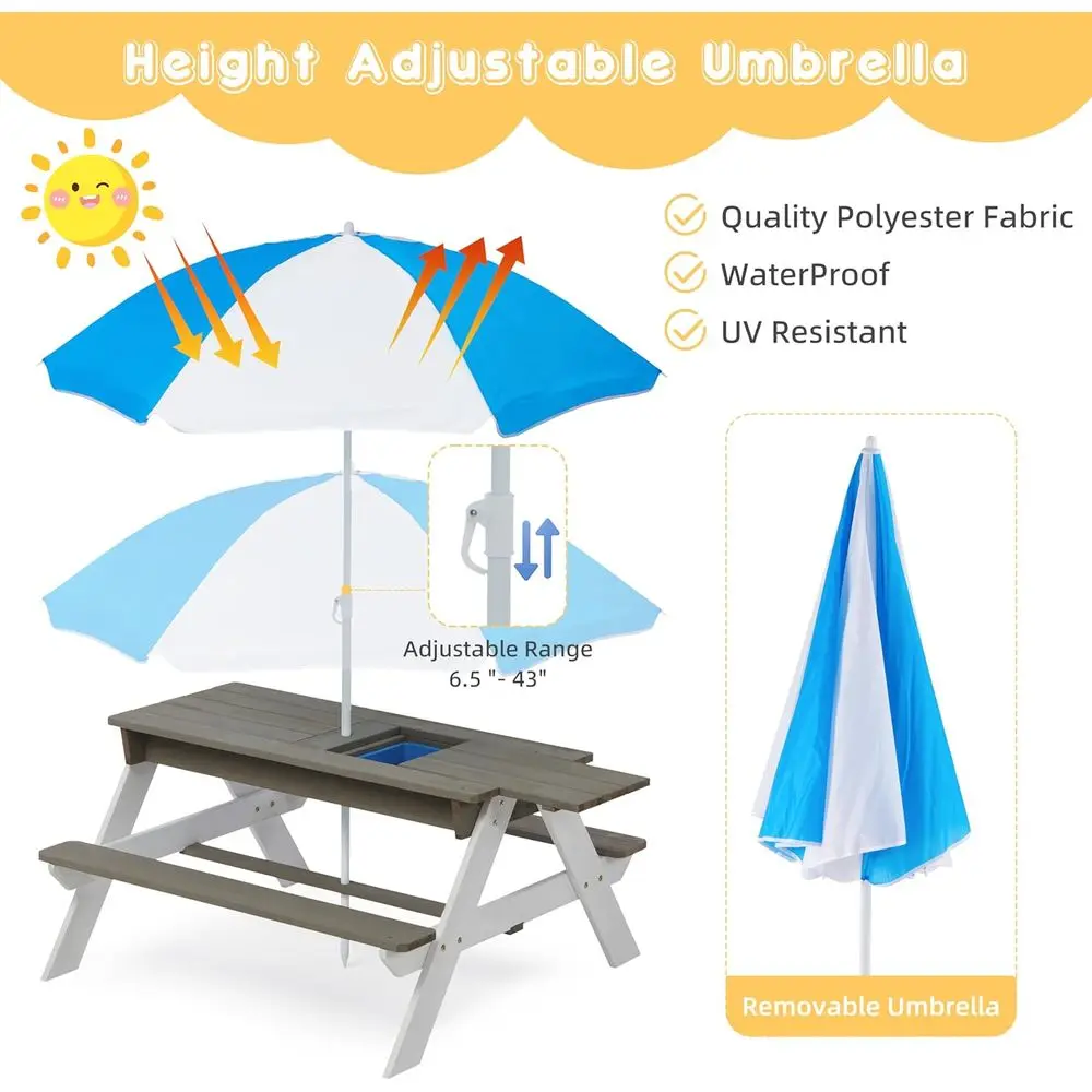 Convertible 3-in-1 Wooden Picn - огляд і ціна Kids Outdoor Water Play Table