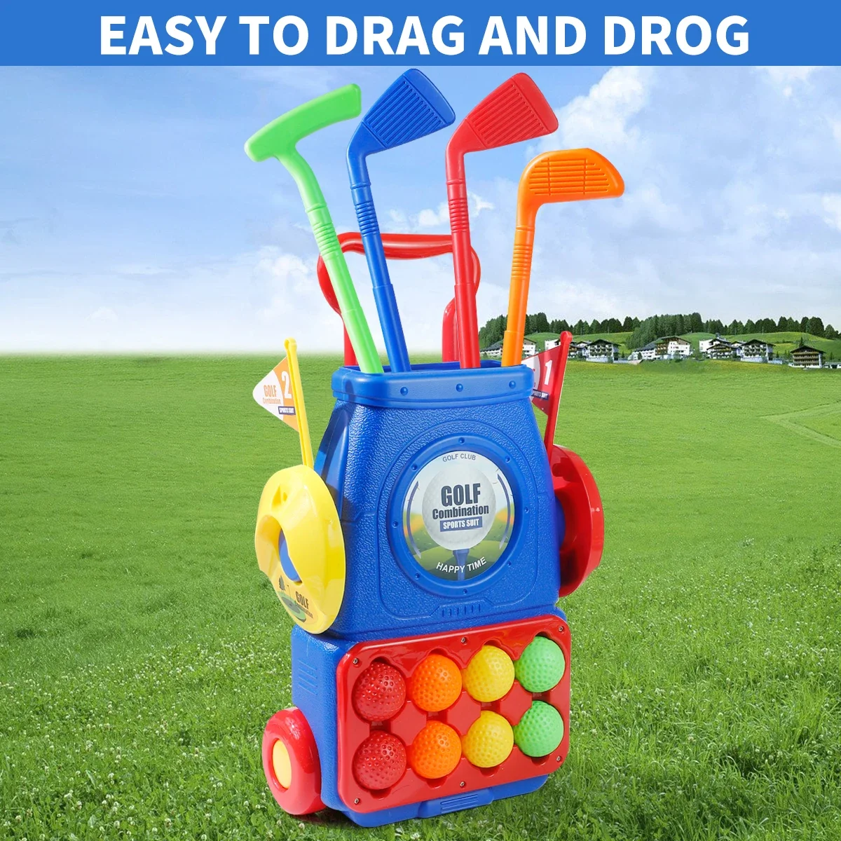 MQUDUO Kids Golf Putting Game  - огляд і ціна Kids Indoor Outdoor Cart