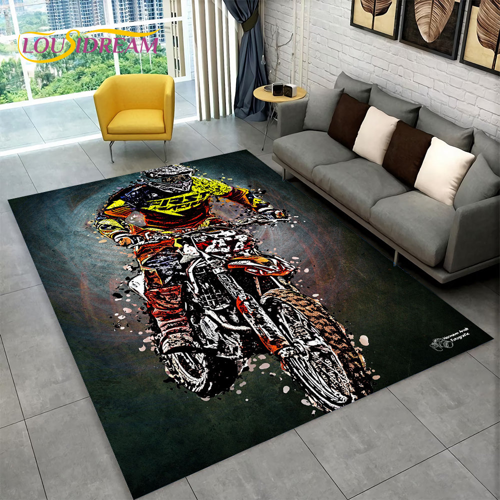 3D Motorcycle Racing Area Rug  - огляд і ціна Kids Outdoor Play Area