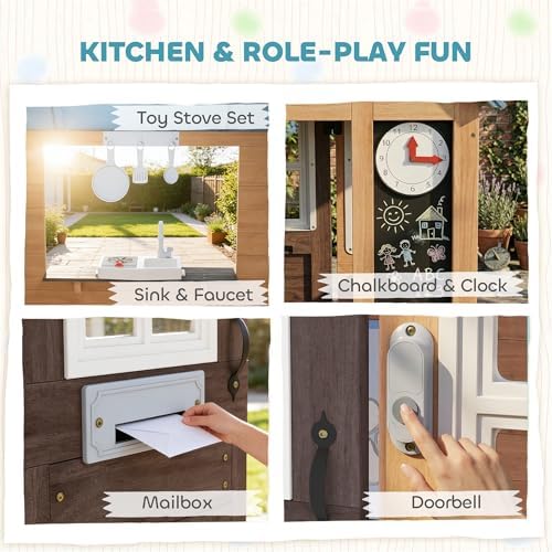 Outdoor Playhouse with Pet Doo - огляд і ціна Kids Outdoor Wooden Playhouse