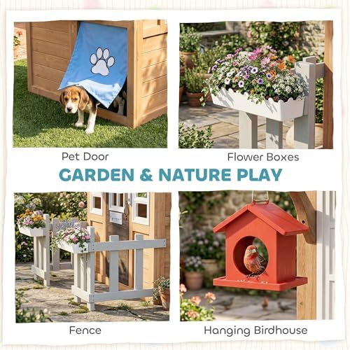 Outdoor Playhouse with Pet Doo - огляд і ціна Kids Outdoor Wooden Playhouse