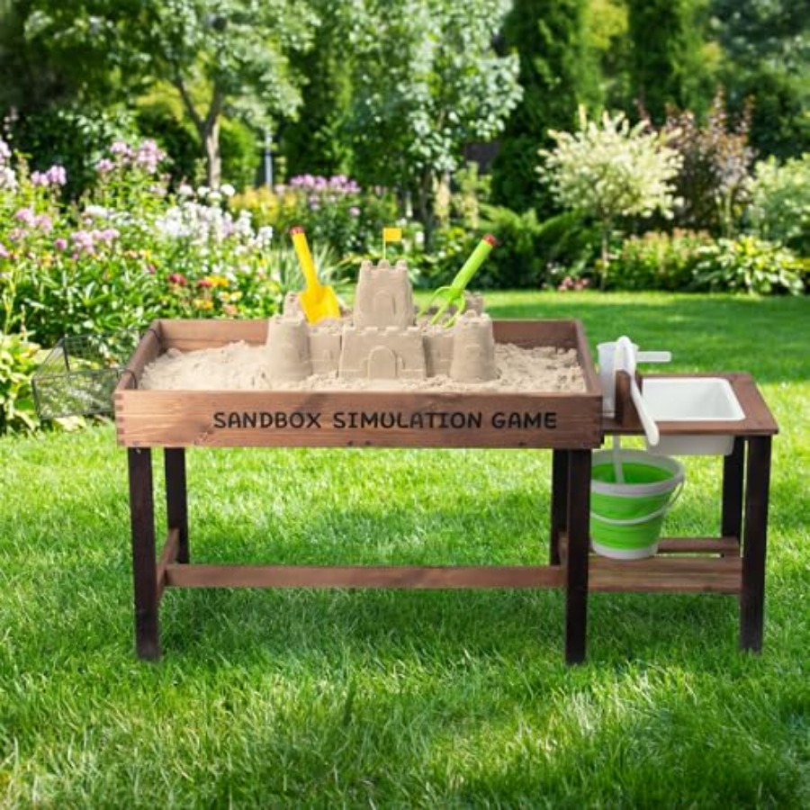 Outdoor wooden sand table for  - огляд і ціна Kids Outdoor Water Play Table