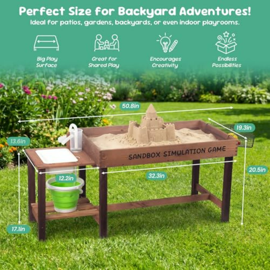 Outdoor wooden sand table for  - огляд і ціна Kids Outdoor Water Play Table