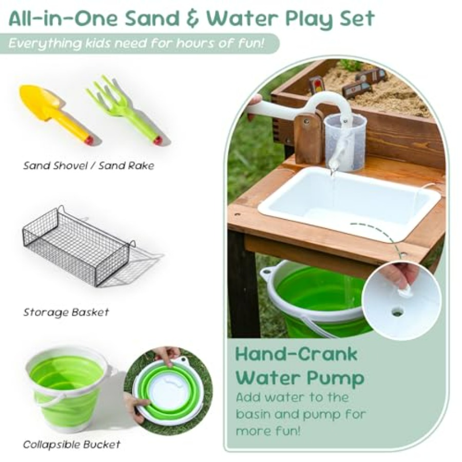 Outdoor wooden sand table for  - огляд і ціна Kids Outdoor Water Play Table