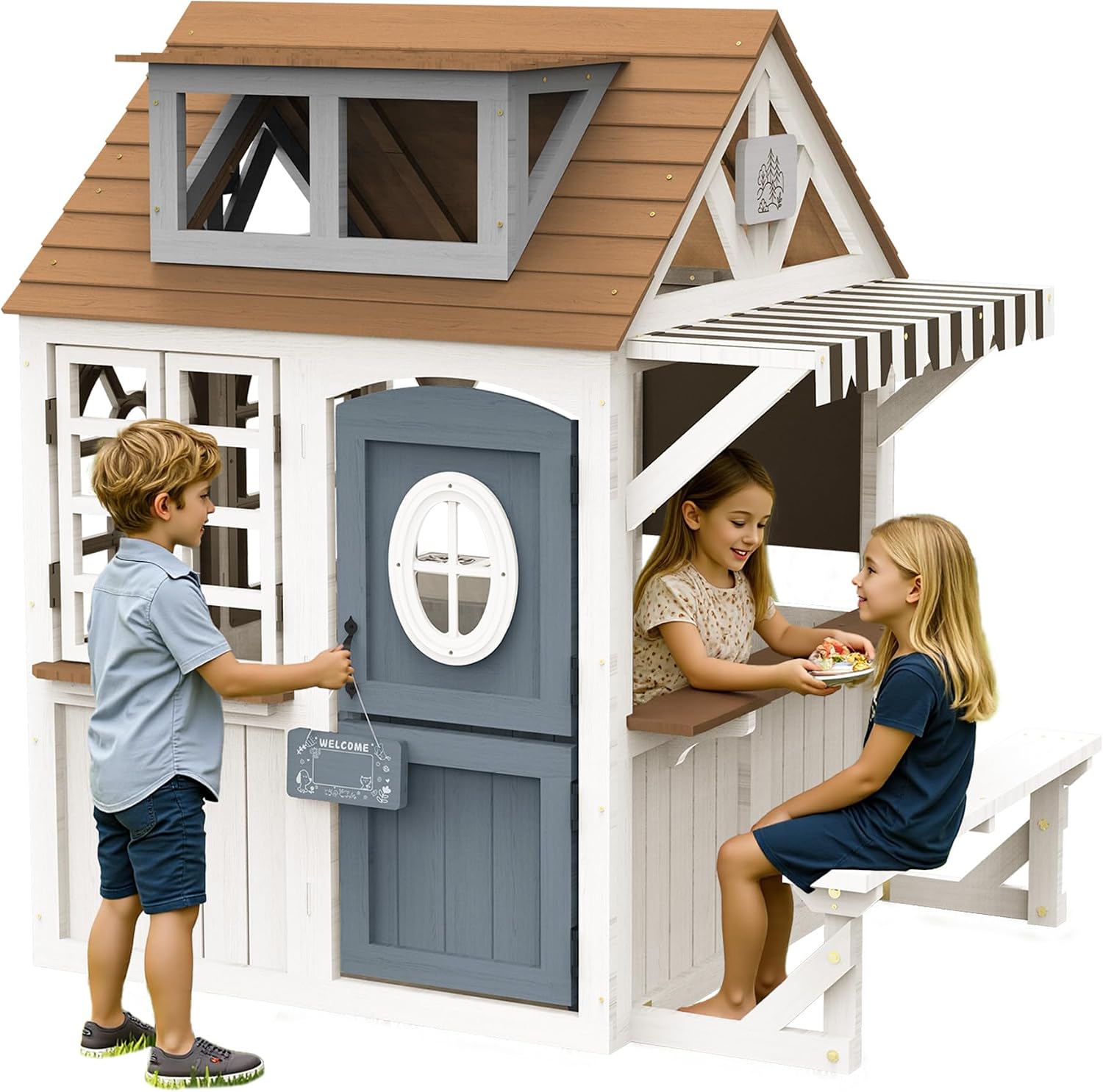 Albott Kids Outdoor Wooden Pla - огляд і ціна Kids Outdoor Wooden Playhouse