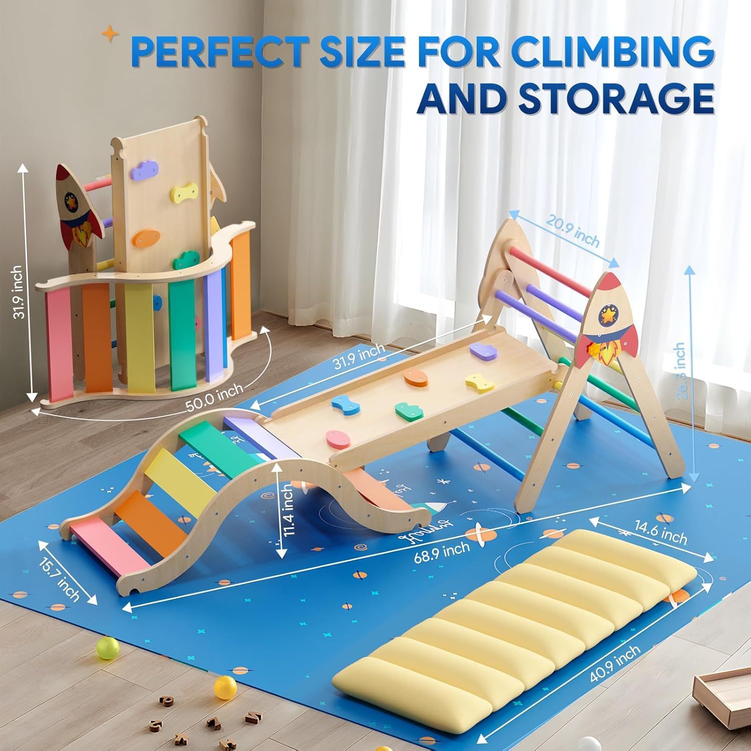 Solid Wood Versatile Climbing  - огляд і ціна Kids Outdoor Climbing Frame