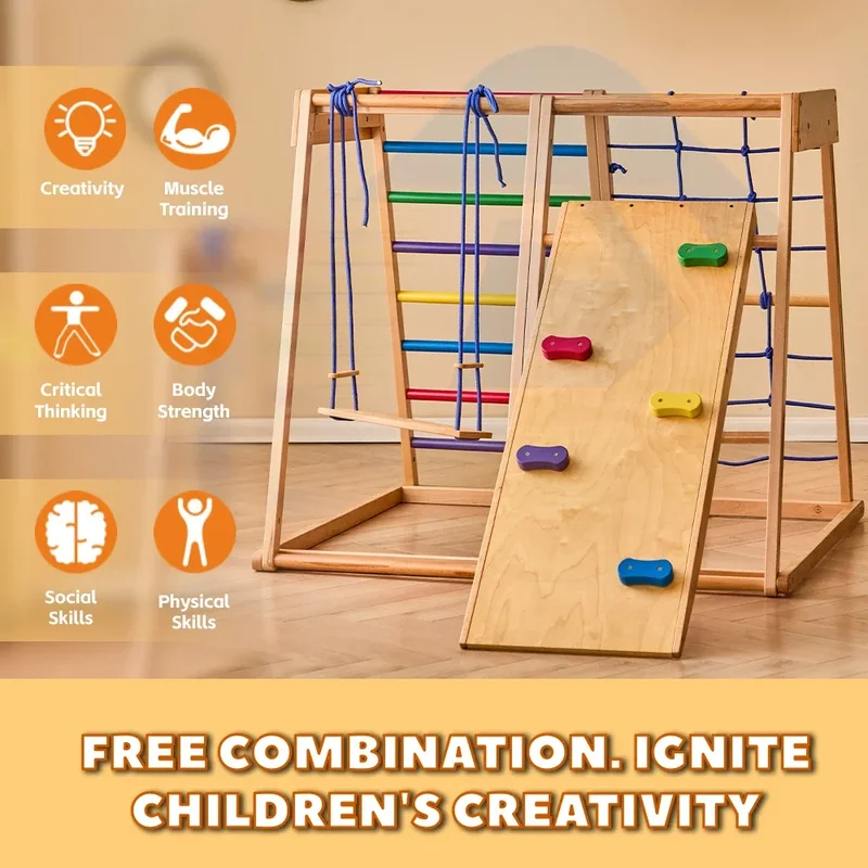 Wooden Climbing Frame Indoor P - огляд і ціна Kids Outdoor Wooden Climbing Frame