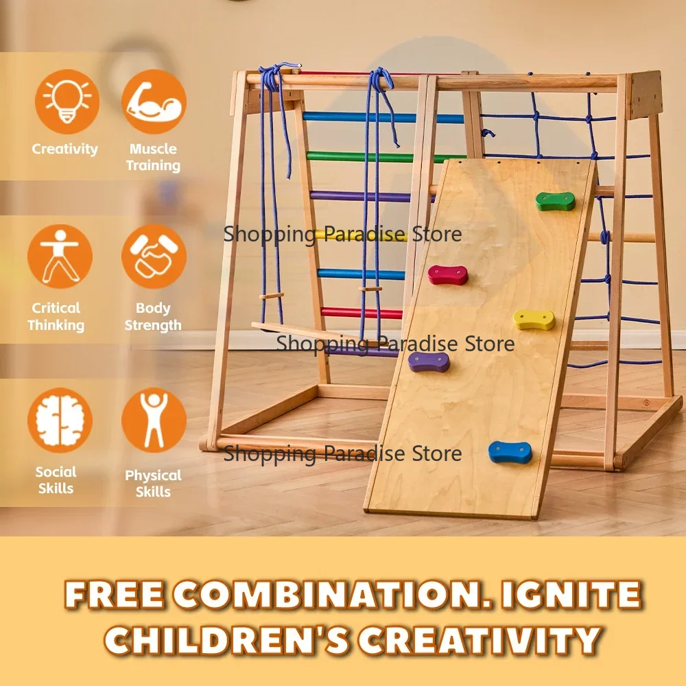 Kids Wooden Rainbow Climbing F - огляд і ціна Kids Outdoor Wooden Climbing Frame