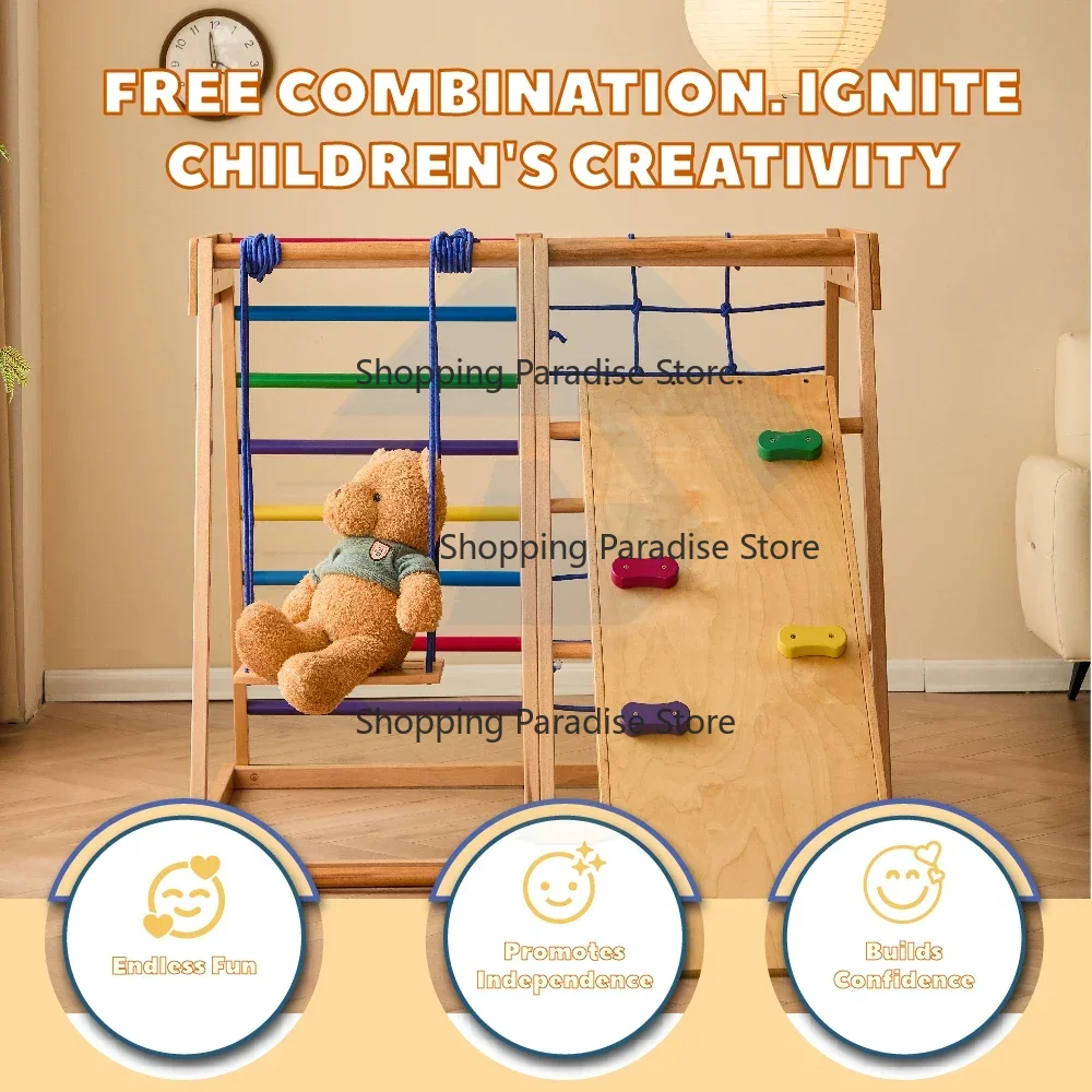 Kids Wooden Rainbow Climbing F - огляд і ціна Kids Outdoor Wooden Climbing Frame