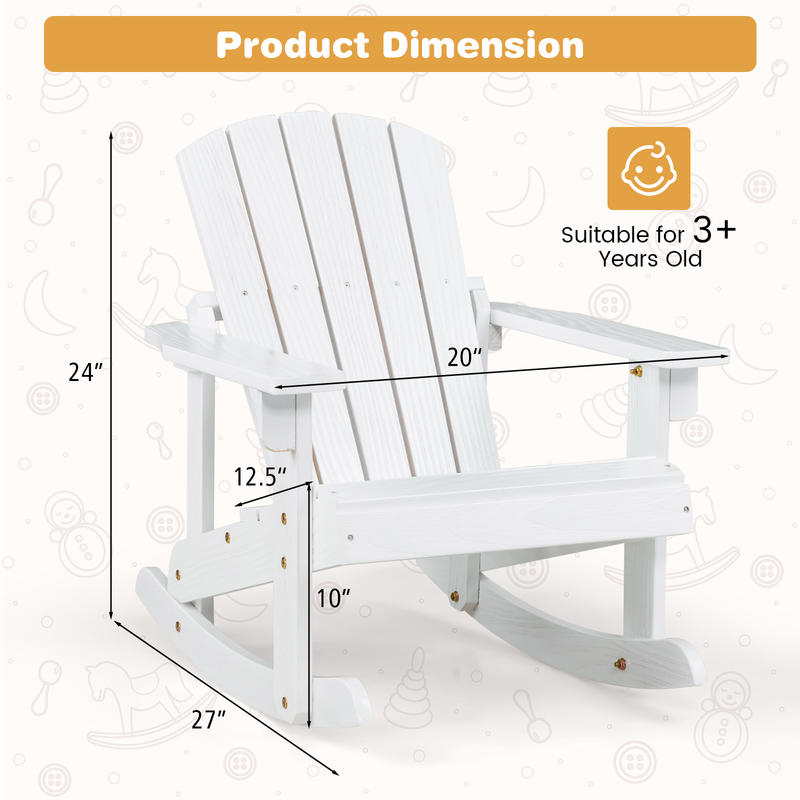 Outdoor Wooden Kid Adirondack  - огляд і ціна Kids Outdoor Adirondack Chair