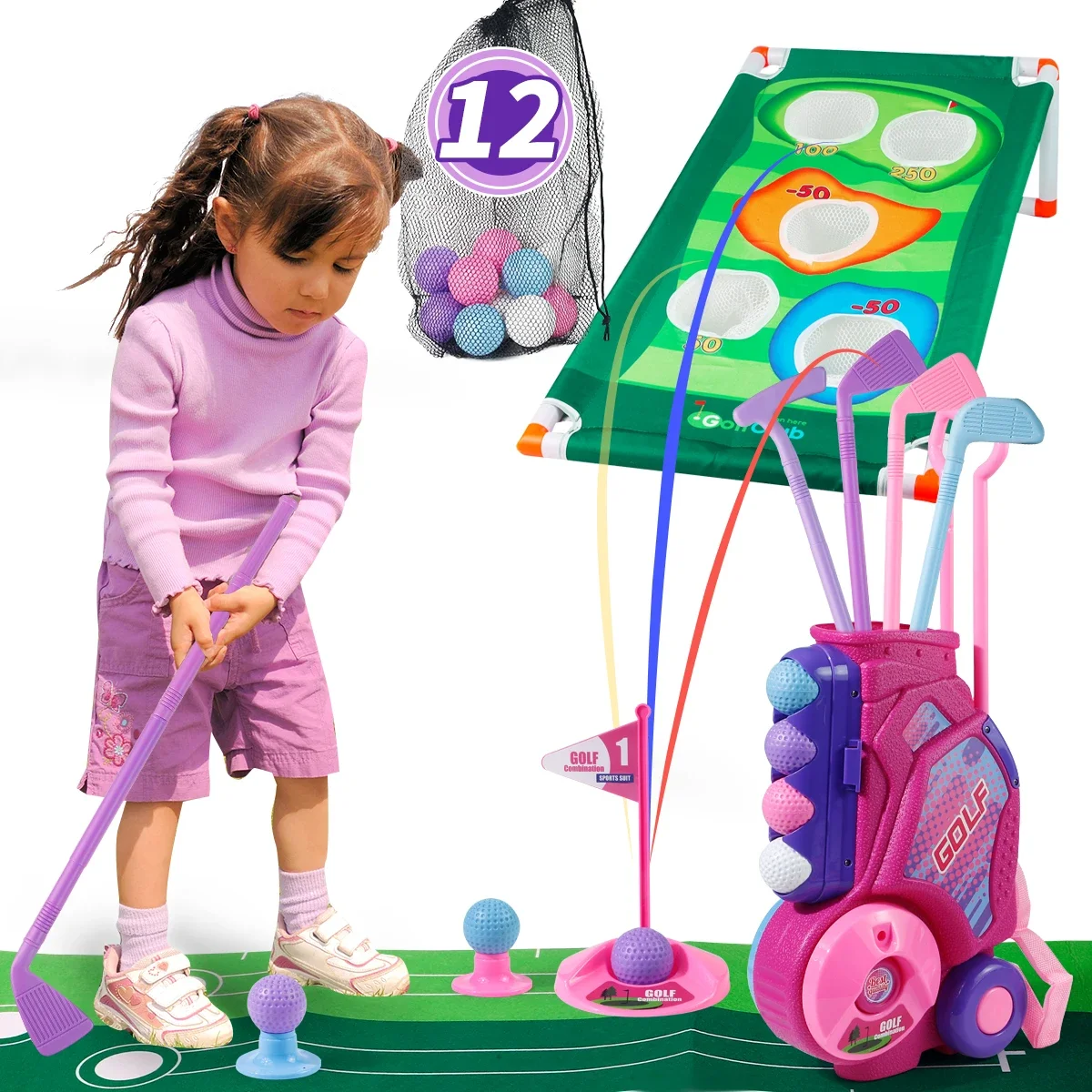 MQUDUO Kids Golf Club Set with - огляд і ціна Kids Indoor Outdoor Cart