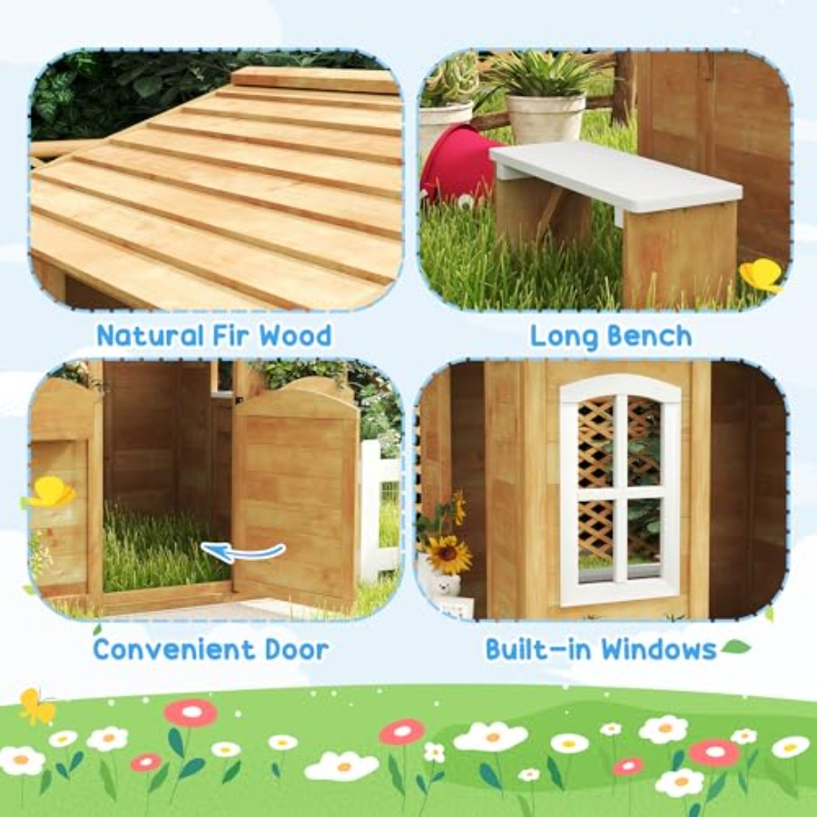 Outdoor playhouse for kids age - огляд і ціна Kids Outdoor Wooden Playhouse