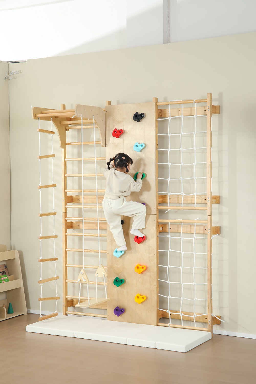 In Stock Indoor Monkey Bars Ki - огляд і ціна Kids Outdoor Wooden Climbing Frame